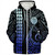 Kosrae Sherpa Hoodie Kakau Style Gradient Blue