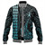 Austral Islands Baseball Jacket Kakau Style Turquoise