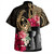 Guam Hawaiian Shirt Black Latte Stone With Hibiscus Flower Tribal