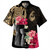 Guam Hawaiian Shirt Black Latte Stone With Hibiscus Flower Tribal