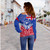 New Zealand Off Shoulder Sweatshirt Flag With Kiwi And Maori Pattern