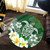 Hawaii Round Rug Polynesian Turtle Tattoo Plumeria Original Style