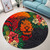Solomon Islands Round Rug Polynesian Coat Of Arms Tropical
