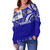 Tonga Off Shoulder Sweatshirt Tonga Blue Color With Traditional Patterns2