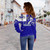 Tonga Off Shoulder Sweatshirt Tonga Blue Color With Traditional Patterns3