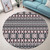 Fiji Round Rug Bula Fiji Masi Motif Brown Color Design1