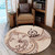 Vanuatu Round Rug Hibiscus Flower Vintage Style2