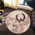 Pohnpei State Round Rug Hibiscus Flower Vintage Style