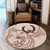 Pohnpei State Round Rug Hibiscus Flower Vintage Style2