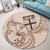 Fiji Round Rug Hibiscus Flower Vintage Style1