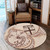 Fiji Round Rug Hibiscus Flower Vintage Style