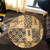 Tonga Round Rug Tapa Cloth Vintage