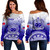 Samoa Off Shoulder Sweatshirt Polynesian Tribal Island Design