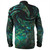 New Zealand Long Sleeve Shirt Tribal Wave Papua Shell With Map