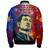 Philippines Filipinos Bomber Jacket Rizal Monument On Rizal Day Background Texture Brush Style