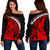 Kosrae Off Shoulder Sweatshirt Turtle Polynesian Tribal Coat Of Arms