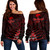 New Zealand Off Shoulder Sweatshirt Maori Tribal Siver Fern Waitangi Day