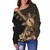 Philippines Filipinos Off Shoulder Sweatshirt Star With Tribal Flower Design