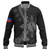 Philippines Filipinos Baseball Jacket Star With Tribal Flower Design Gray
