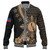 Philippines Filipinos Baseball Jacket Star With Tribal Flower Design Gold