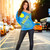 Palau Off Shoulder Sweatshirt Flag And Coat Of Arms