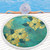 Hawaii Beach Blanket Golden Hibiscus Turquoise Color Tribal Pattern1
