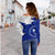 Chuuk State Off Shoulder Sweatshirt Polynesian Tattoo Flag And Coat Of Arms