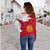 Papua New Guinea Off Shoulder Sweatshirt Polynesian Tattoo Flag And Coat Of Arms