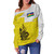 New Caledonia Off Shoulder Sweatshirt Polynesian Tattoo Flag And Coat Of Arms