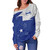 Gambier Islands Off Shoulder Sweatshirt Polynesian Tattoo Flag And Coat Of Arms