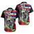 Hawaii Short Sleeve Shirt King Kamehameha I Tribal Flag Tropical Style