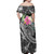 Samoa Off Shoulder Long Dress Summer Plumeria