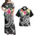Polynesia Combo Dress And Shirt Summer Plumeria Black1