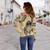Guam Off Shoulder Sweatshirt Tribal Tropical Flower With Pattern Leaves Guam Off Shoulder Sweatshirt Tribal Tropical Flower With Pattern Leaves