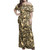 Polynesia Woman Off Shoulder Long Dress Tribal Coconut Palm