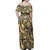 Polynesia Woman Off Shoulder Long Dress Tribal Coconut Palm