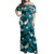 Polynesia Woman Off Shoulder Long Dress Fabric Traditional Polynesian With  Plumeria And Tiare Flowers