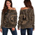 Tonga Off Shoulder Sweatshirt Royal Seal Tribal Pattern