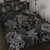 Hawaii Quilt Bed Set Tribal Polynesia Sea Turtle Design Pacific Dream Grey