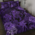 Hawaii Quilt Bed Set Tribal Polynesia Sea Turtle Design Pacific Dream Purple