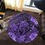Hawaii Round Rug Tribal Polynesia Sea Turtle Design Pacific Dream Purple