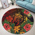 Hawaii Round Rug Tribal Polynesia Sea Turtle Design Pacific Dream