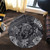 Hawaii Round Rug Tribal Polynesia Sea Turtle Design Pacific Dream Grey