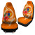 Cook Islands Polynesian Car Seat Covers - Orange Floral With Seal