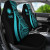 Northern Mariana Islands Car Seat Covers - Turquoise Polynesian Tentacle Tribal Pattern