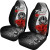 Tahiti Polynesian Car Seat Covers - Coat Of Arm With Hibiscus White