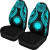 Northern Mariana Islands Polynesian Car Seat Covers Pride Seal And Hibiscus Neon Blue