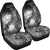 Tahiti Car Seat Covers - Humpback Whale with Tropical Flowers (White)