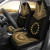 Cook Islands Custom Personalised Car Seat Cover - Cook Islands Flag Polynesian Chief Tattoo Gold Version