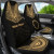 Cook Islands Custom Personalised Car Seat Cover - Cook Islands Flag Polynesian Chief Tattoo Gold Version